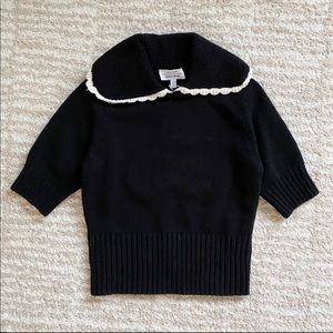 Other stories wide collar black wool sweater